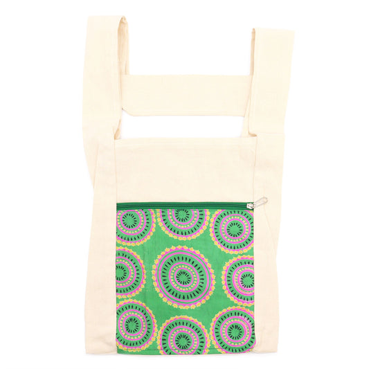 Sling Bag - Green Alpana Silk - Asst
