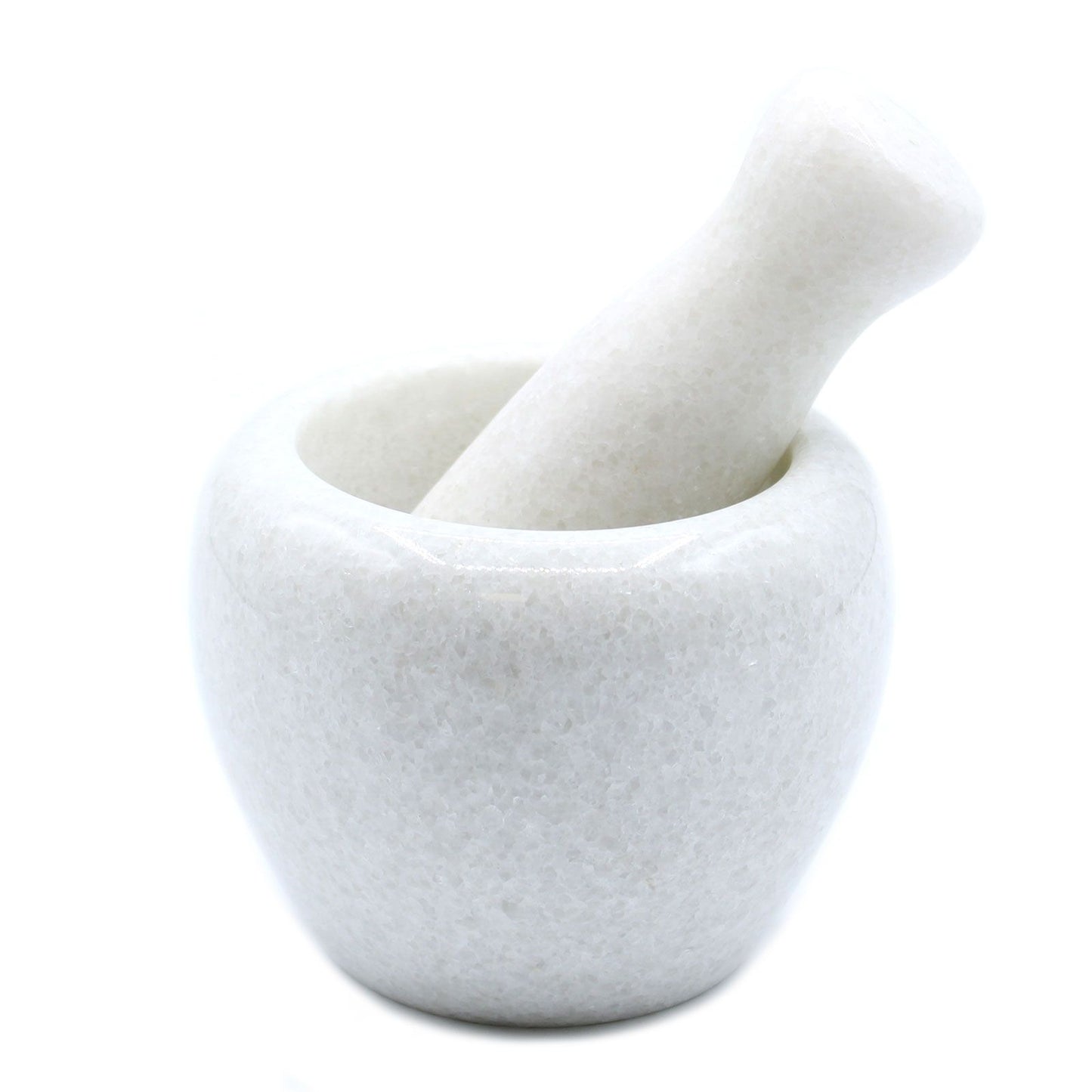 Medium White Marble Pestle & Mortar - 8x10cm