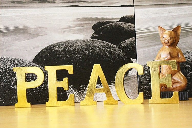 Shabby Chic Letters Gold - PEACE