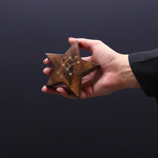 Engraved and Brass Zodiac Sign Incense Burner- Star