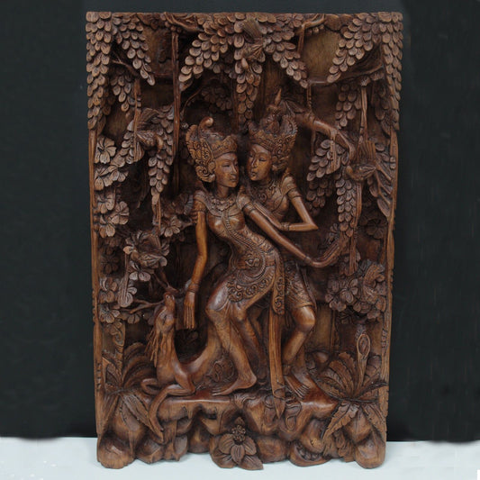 Bali Artisan Panels - Lovers & Deer