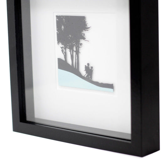 Paper Cutout Black Picture Frame - Family Trip