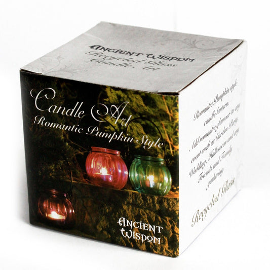 Recycled Pumpkin Candle Lantern - Lavender