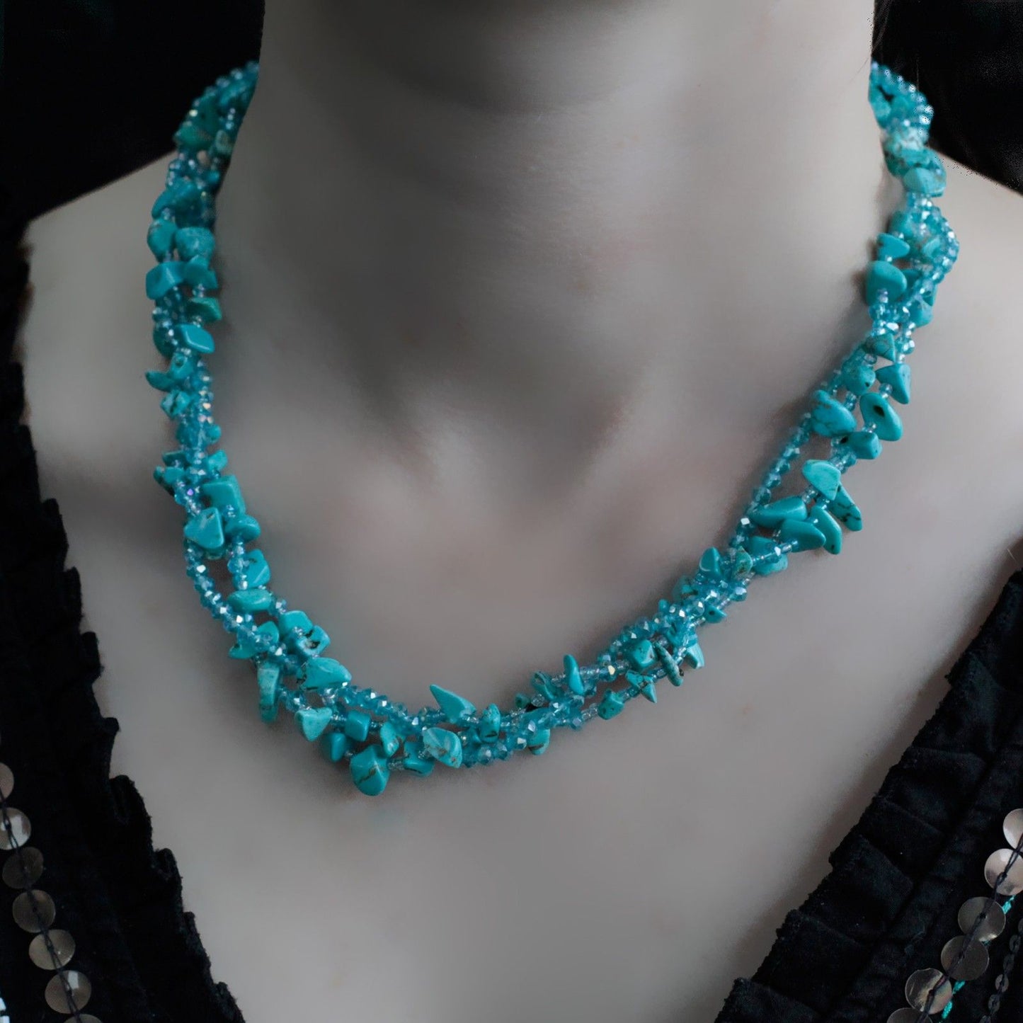 Chipstone & Bead Necklace - Turquoise