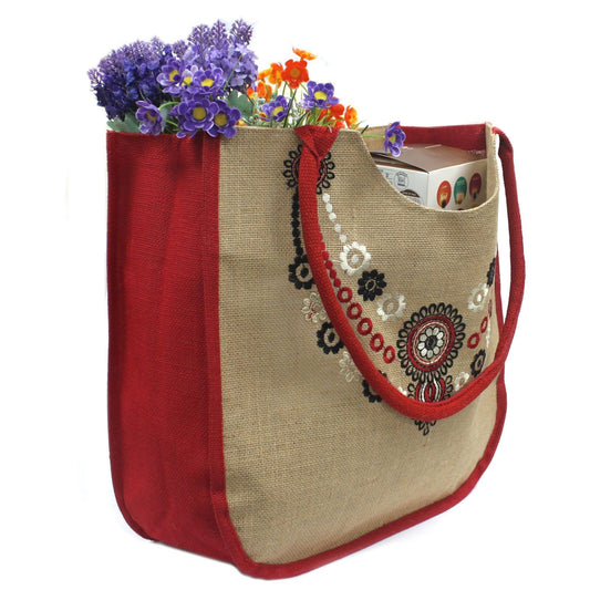 Posh Emb Shopping Bag - 35x40x15cm Des 2