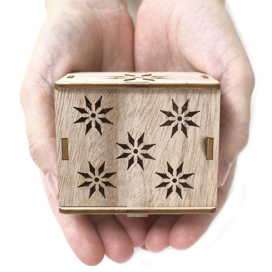 Long Wooden LED Light Shadow Box - Stars
