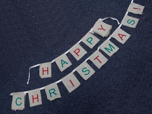 Natural Bunting - HAPPY CHRISTMAS