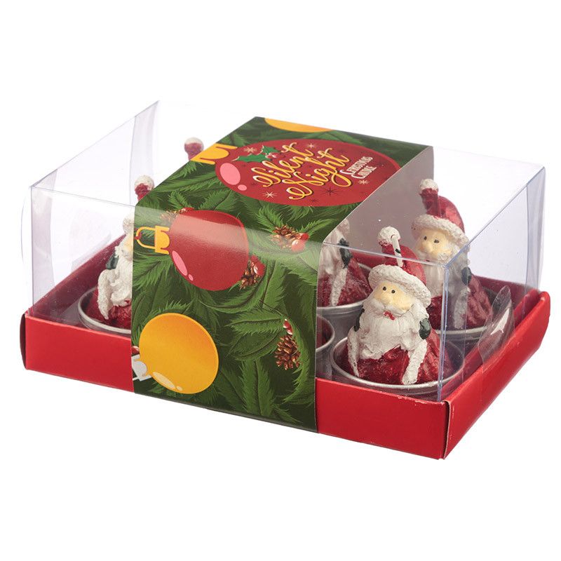 Tea Light Candle Set of 6 - Christmas Santa