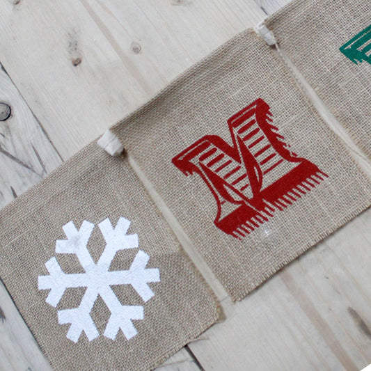 Natural Bunting - MERRY CHRISTMAS