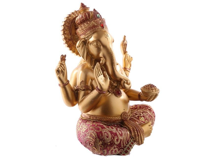 Gold and Red Ganesh Figurine