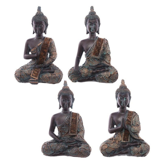 Thai Buddha Sitting - Small Brown & Verdigris Effect
