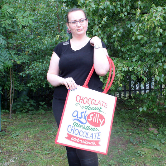 Jute Bag - Chocolate Doesn't Ask