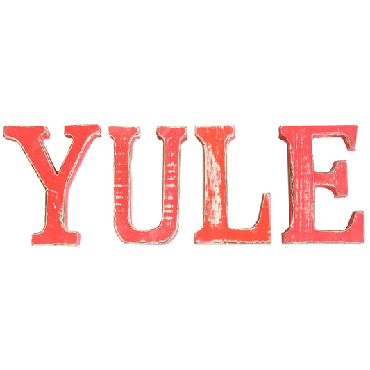 Shabby Chic Letters Red Wash - YULE