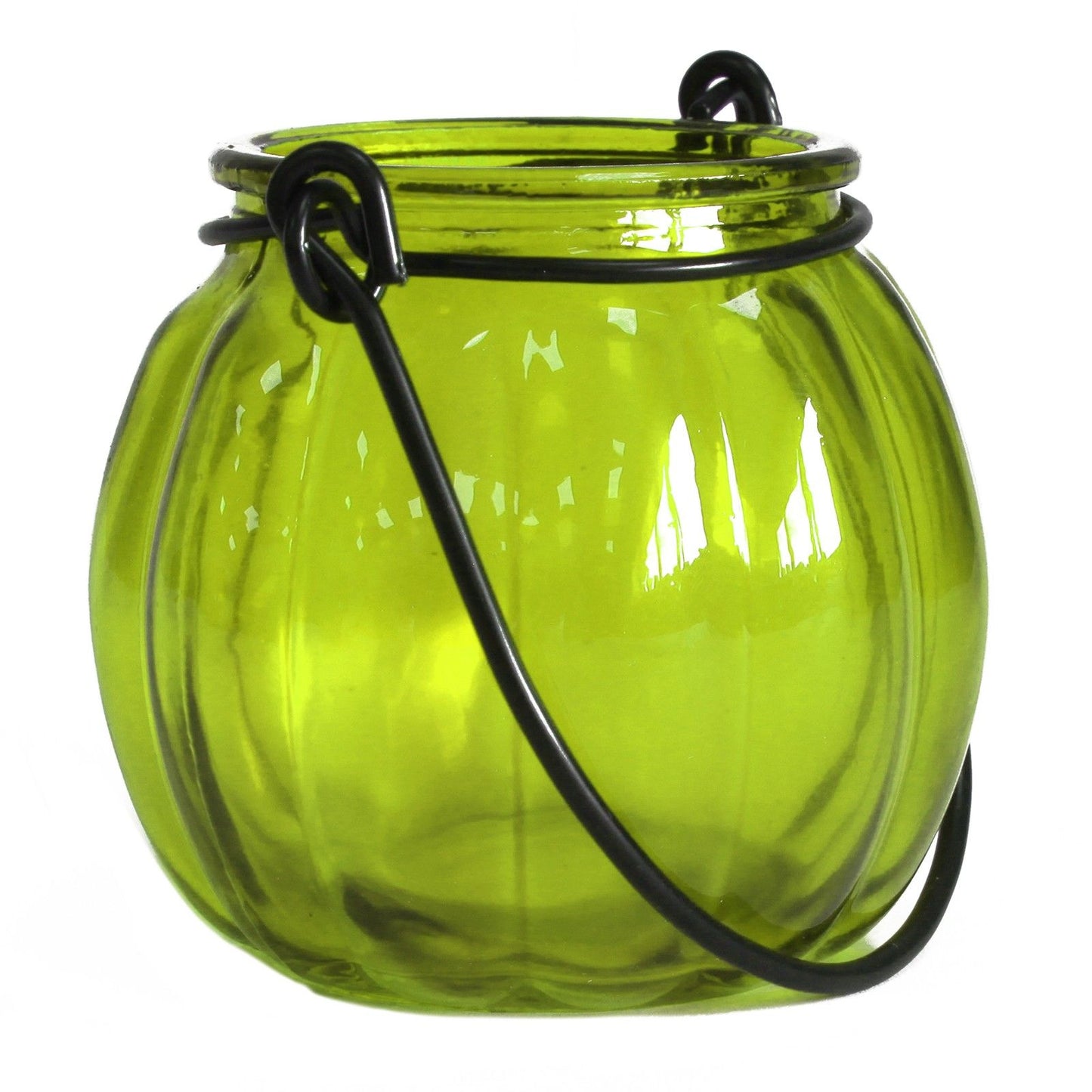 Recycled Pumpkin Candle Lantern - Moss