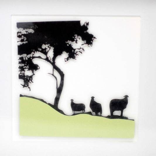 Paper Cutout Black Picture Frame - Sheep