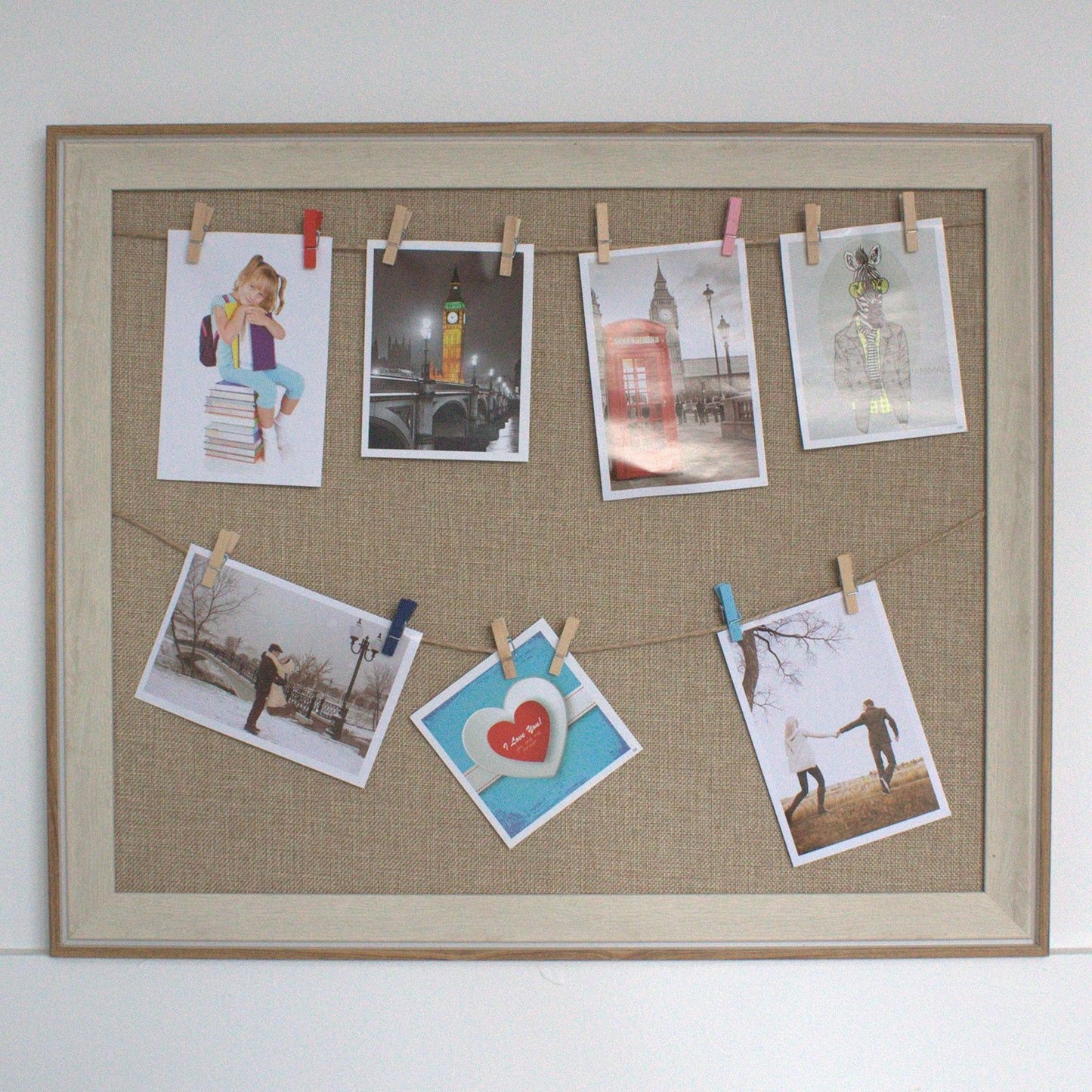 Lrg DIY Peg Photo Frames - Natural Jute