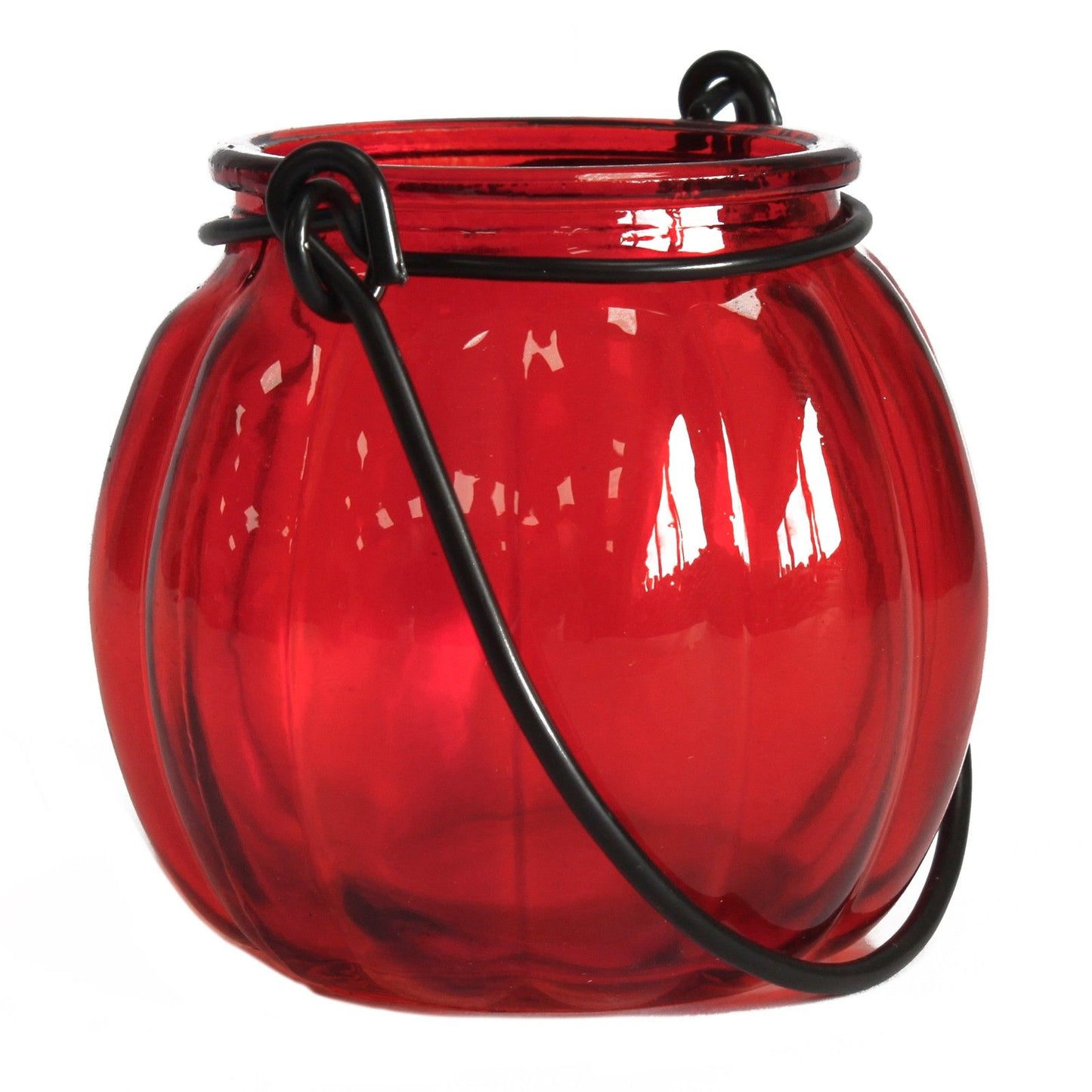 Recycled Pumpkin Candle Lantern - Ruby