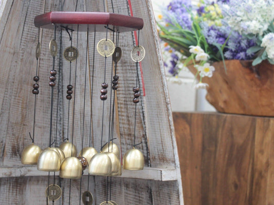 Feng Shui Chimes - Hexagon 18 Bells & Fan