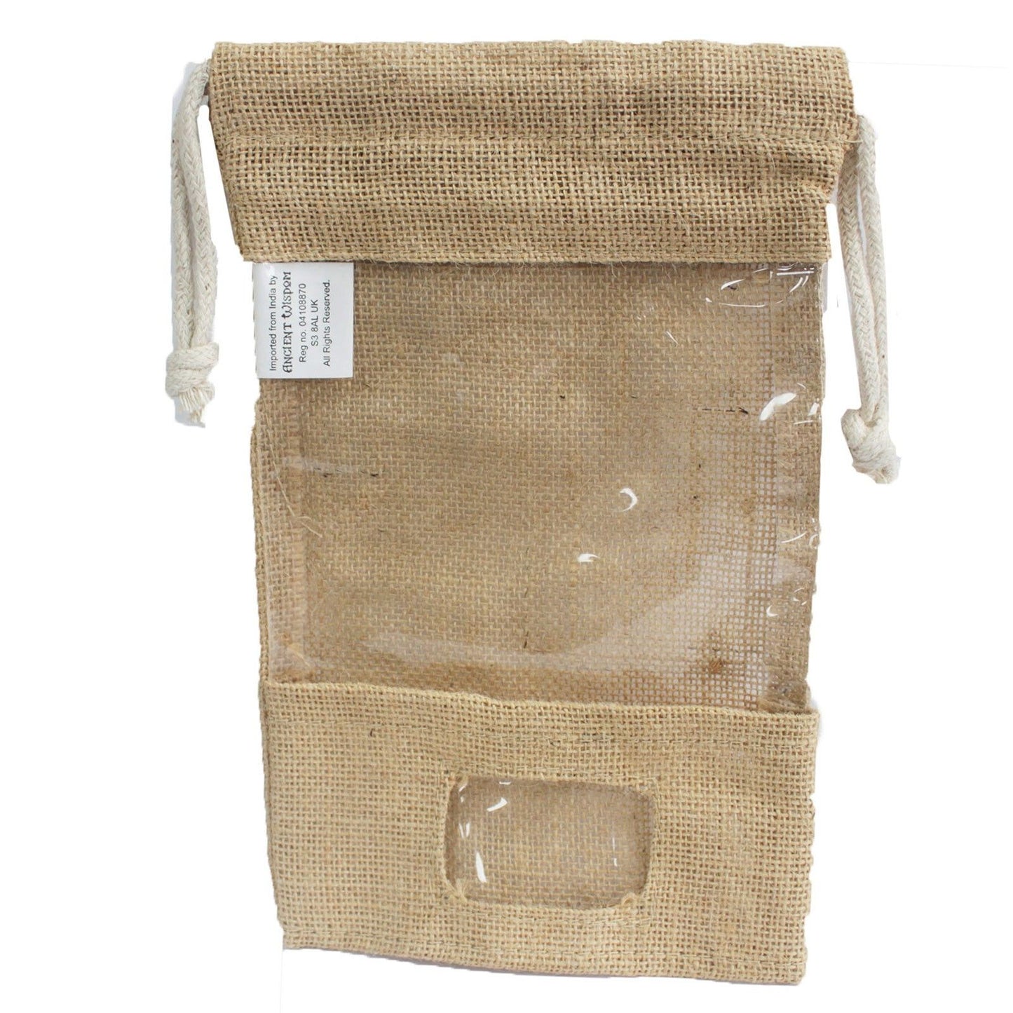 Lrg - Jute Window Bag 25x16cm & pocket