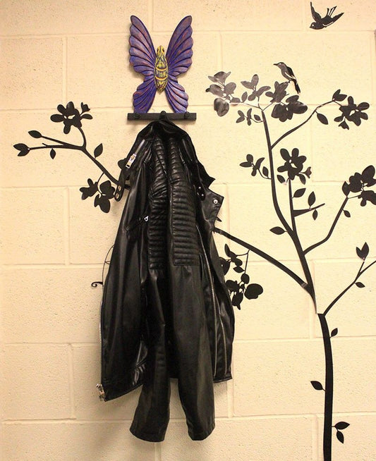 Wooden Coat Hanger - Butterfly Whitewash