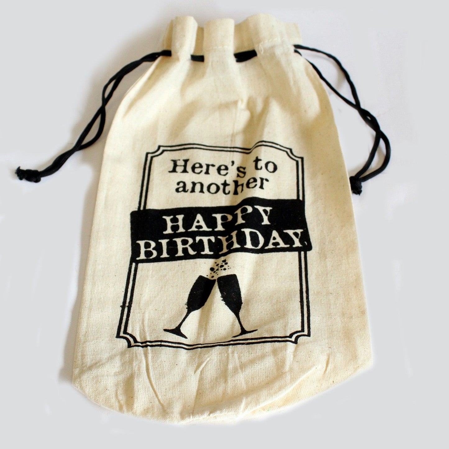 Cotton Wine Pouch - Happy Birthday