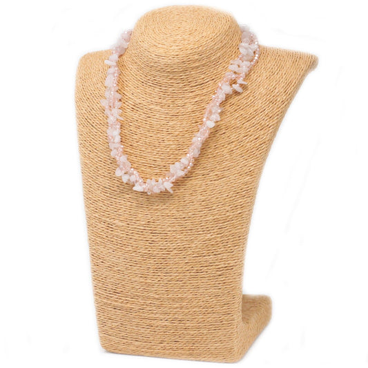 Chipstone & Bead Necklace - Rose Quartz
