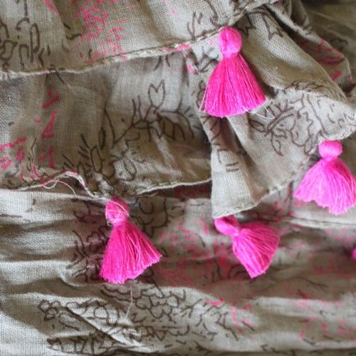 Antique Tassel Scarves - Rose