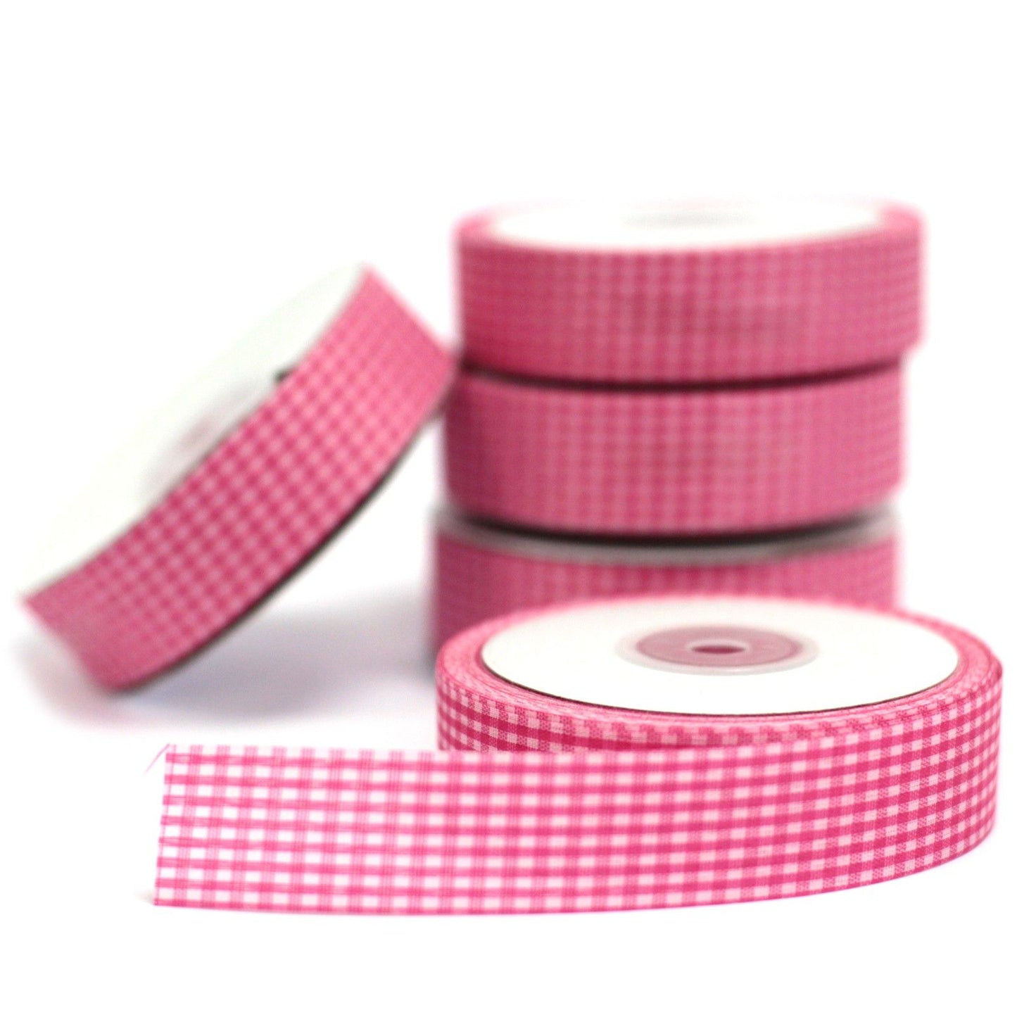 Budget Gingham Ribbon 25mm x 45m - Light Blue