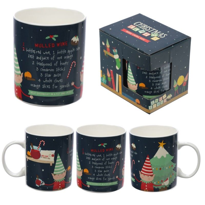 Christmas Elf Mulled Wine New Bone China Mug