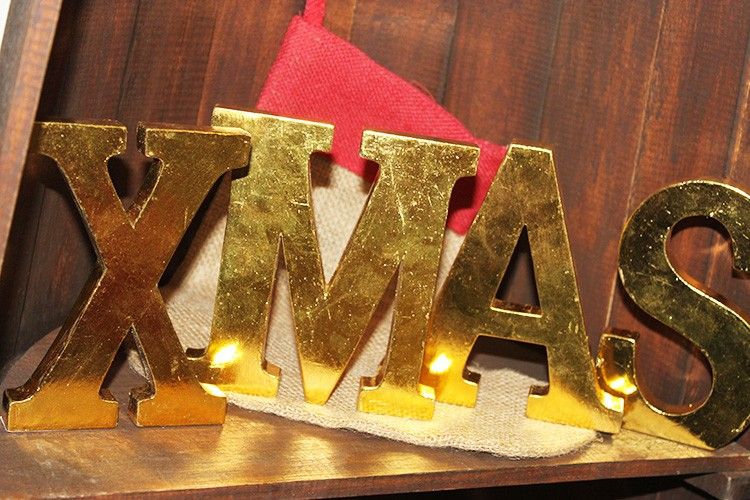 Shabby Chic Letters Gold - XMAS
