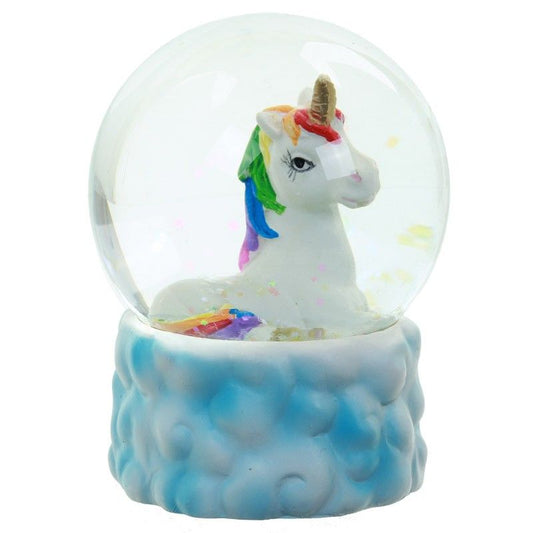 Rainbow Unicorn and Cloud Waterball Snow Globe