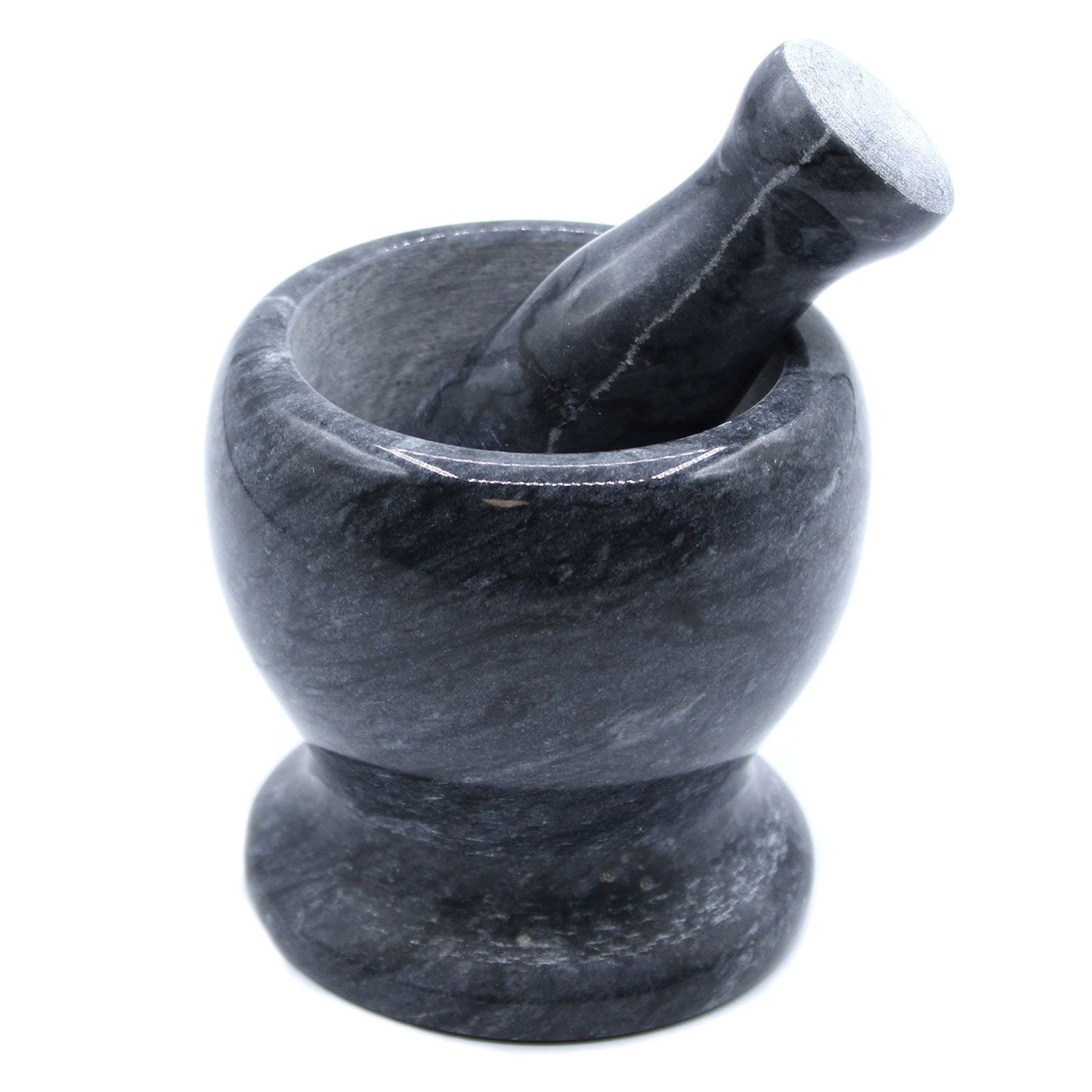 Large Black Marble Pestle & Mortar - 11x10cm