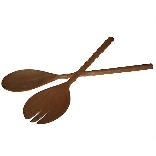 Salad Server Set - Long Handle - Mahogany