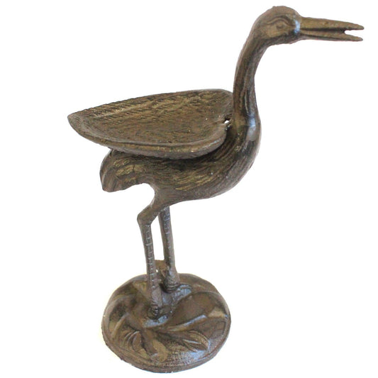 Cast Iron Bird Feeder - Stork - Natural