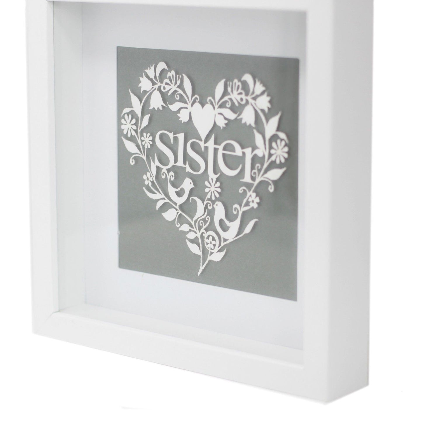 Paper Cutout White Picture Frame - Sister