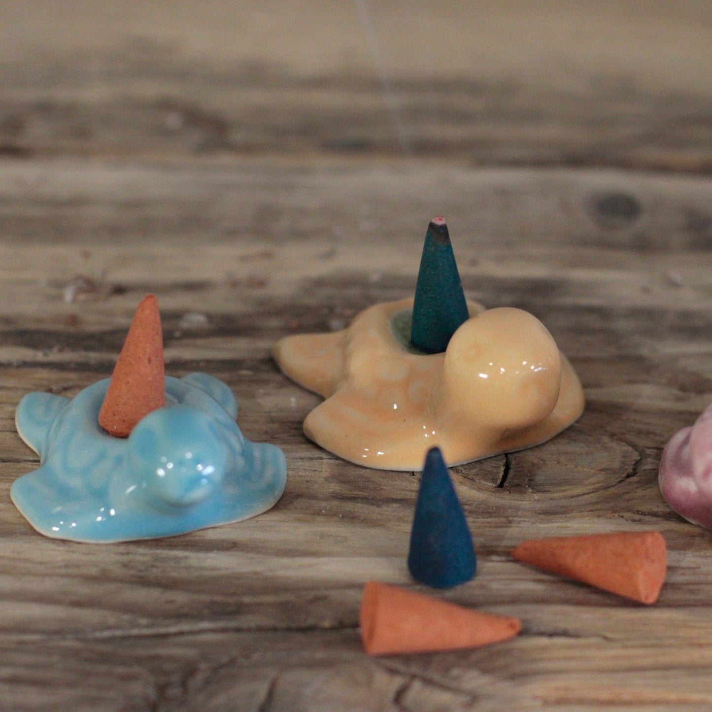 Ceramic Incense Holder - Turtle (asst cols)