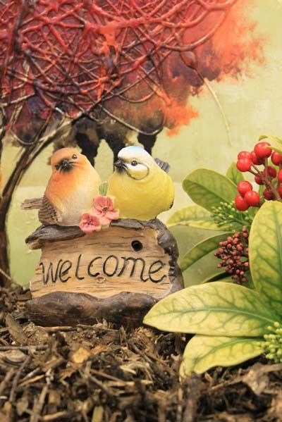 Gartenlichter & Bewegungsmelder 2 Vögel - Willkommen