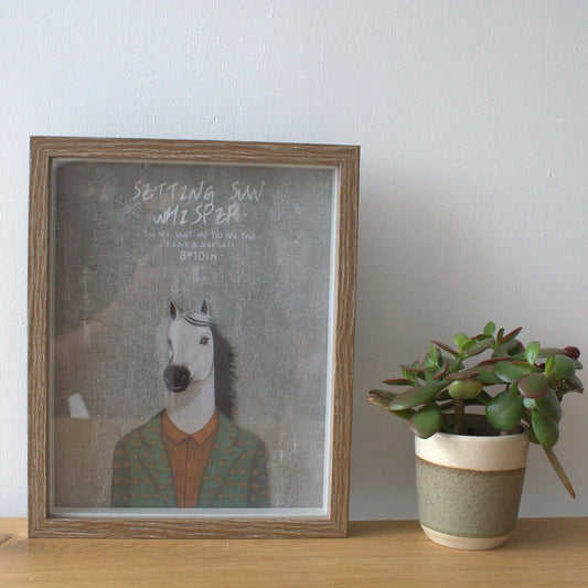 Deep Box Frame - Brown Brush - holds 20x25cm