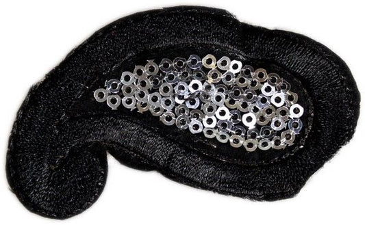 Black & Silver Comma - aprx 45 pieces