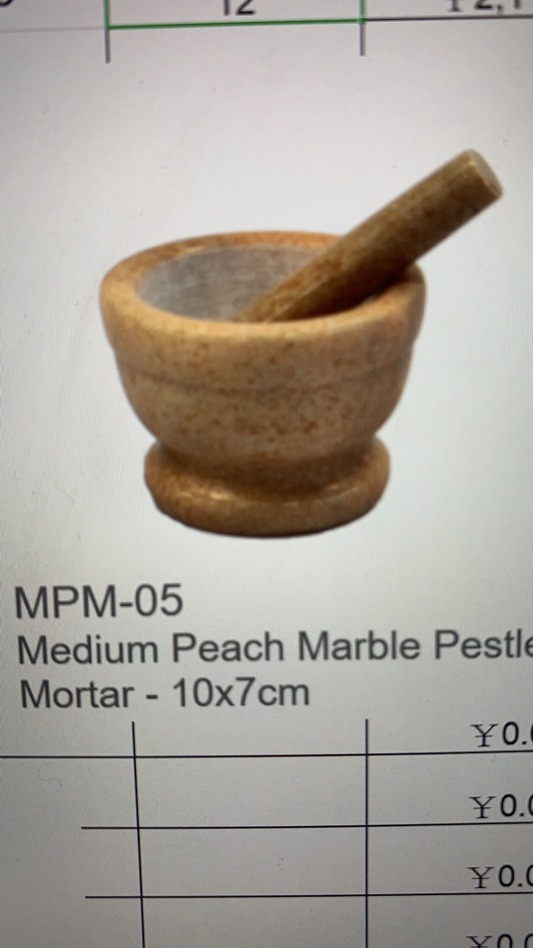 Medium Peach Marble Pestle & Mortar - 10x7cm