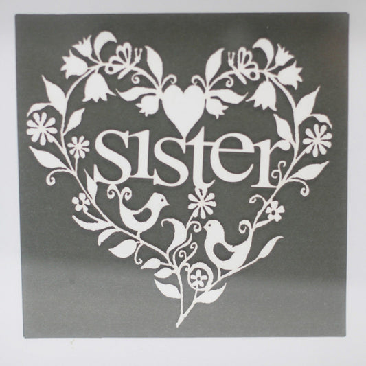 Paper Cutout White Picture Frame - Sister