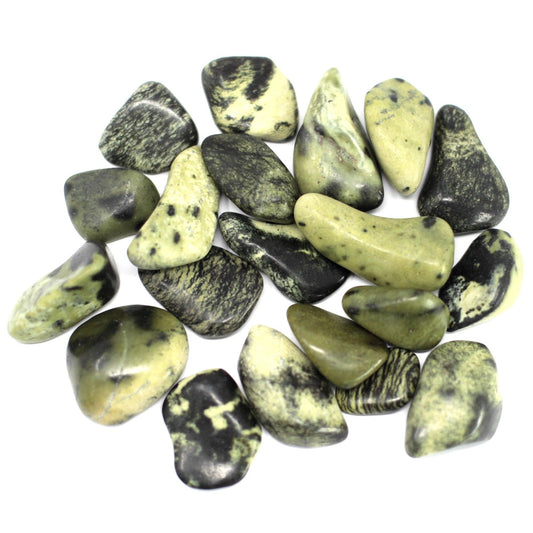 Pack of 20 Chytha Serpentine Stone (Green+Black Spots)