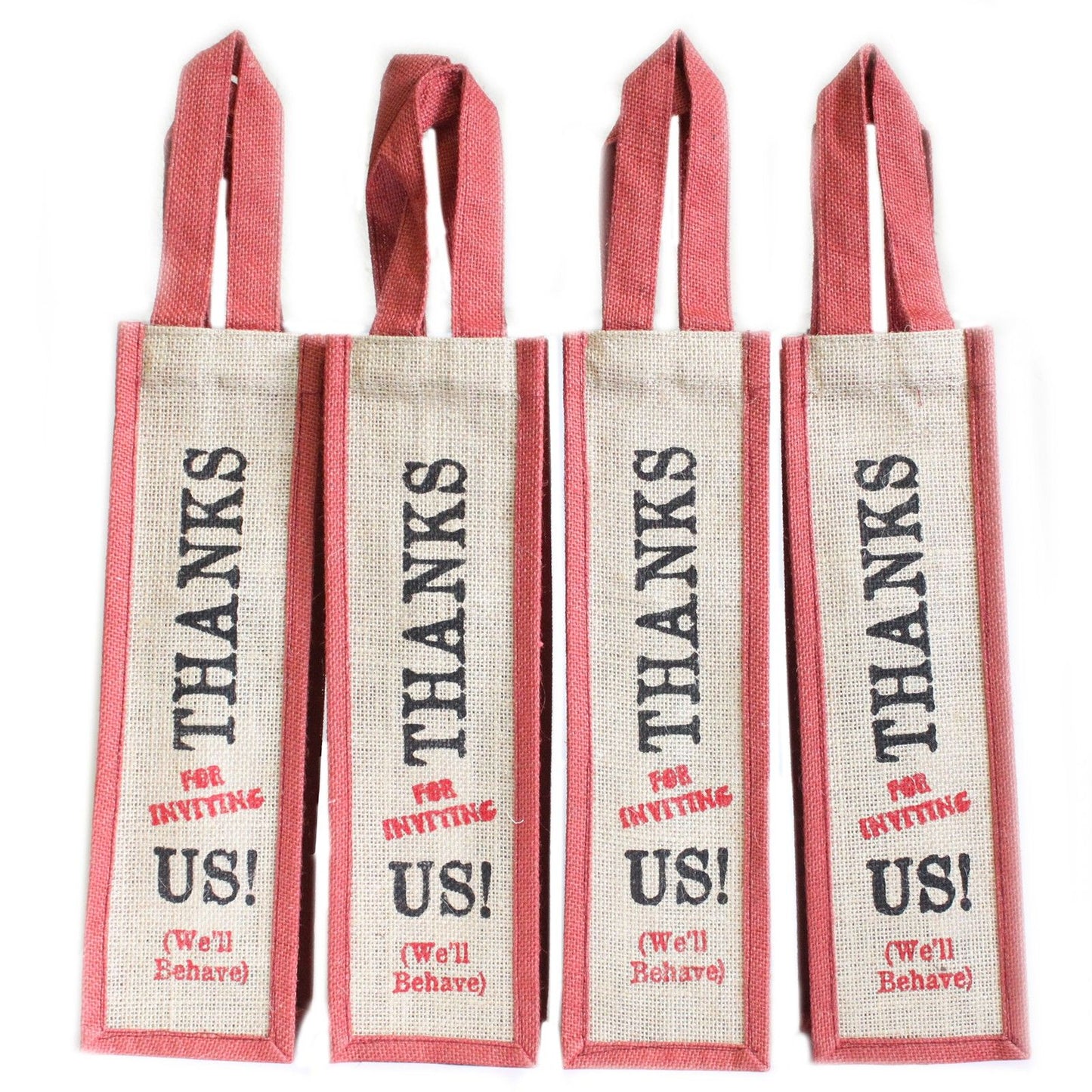 Jute Bag Burgundy - Thanks for Inviting Us!
