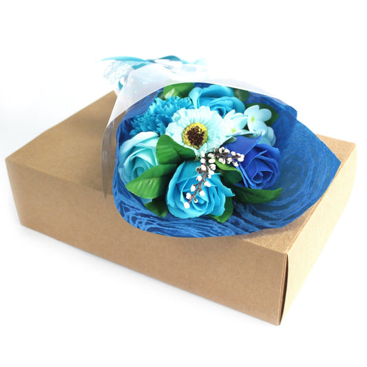 Blue Boxed Hand Soap Flower Bouquet - Special