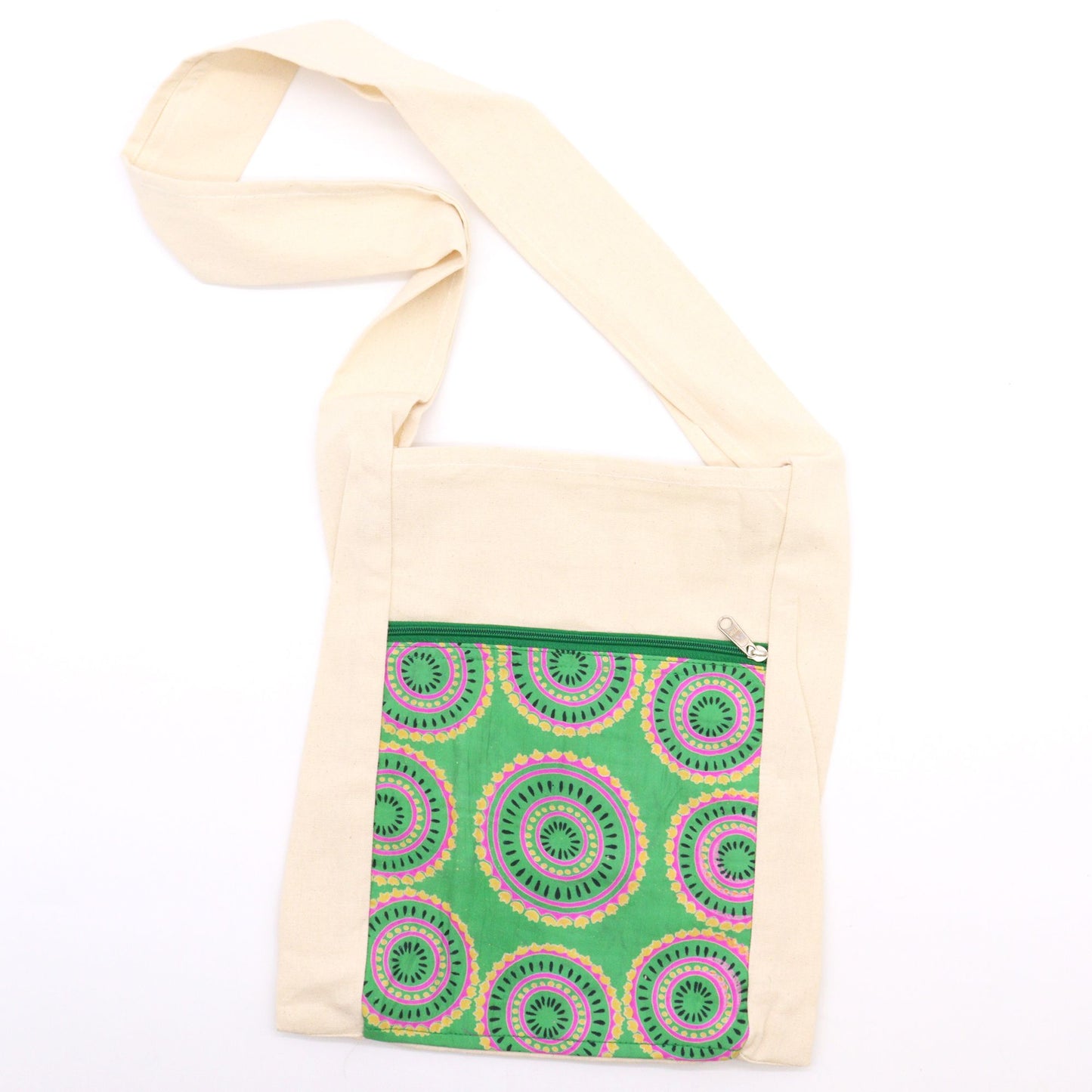 Sling Bag - Green Alpana Silk - Asst