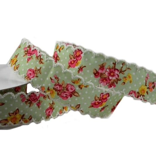 25mm Yellow Flower Printed Ribbon Design (10m)