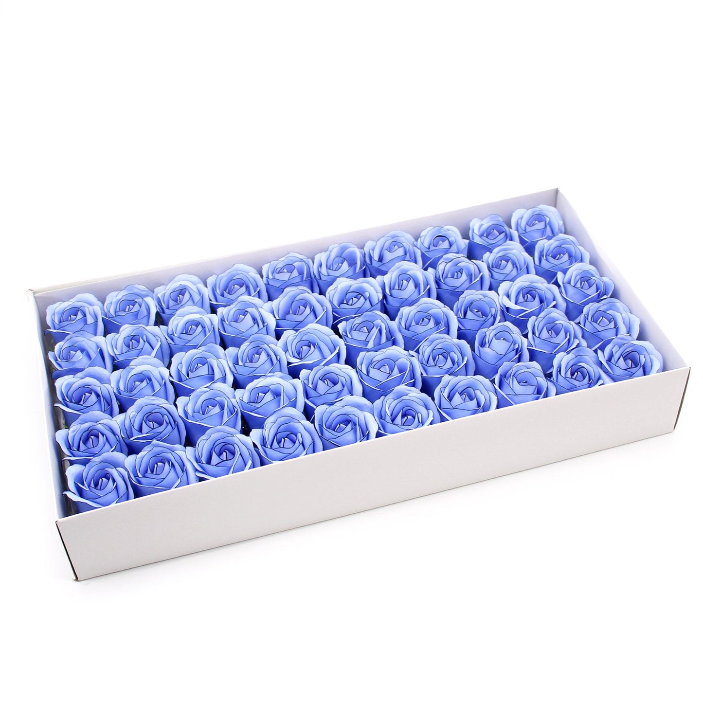 Craft Soap Flowers - Med Rose - Blue With Black Rim