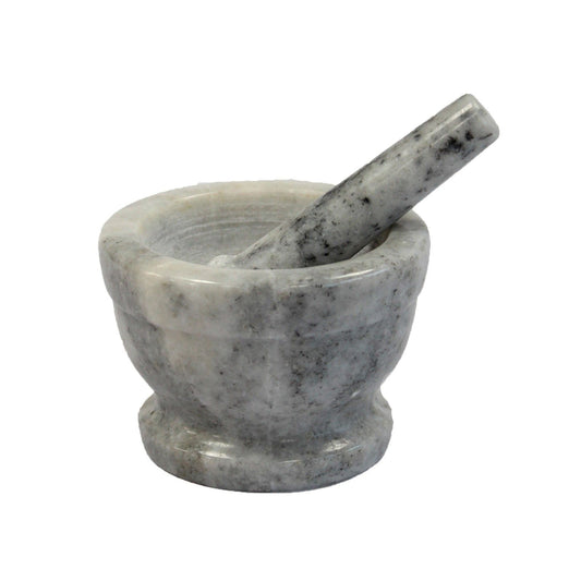 Medium Grey Marble Pestle & Mortar - 10x7cm