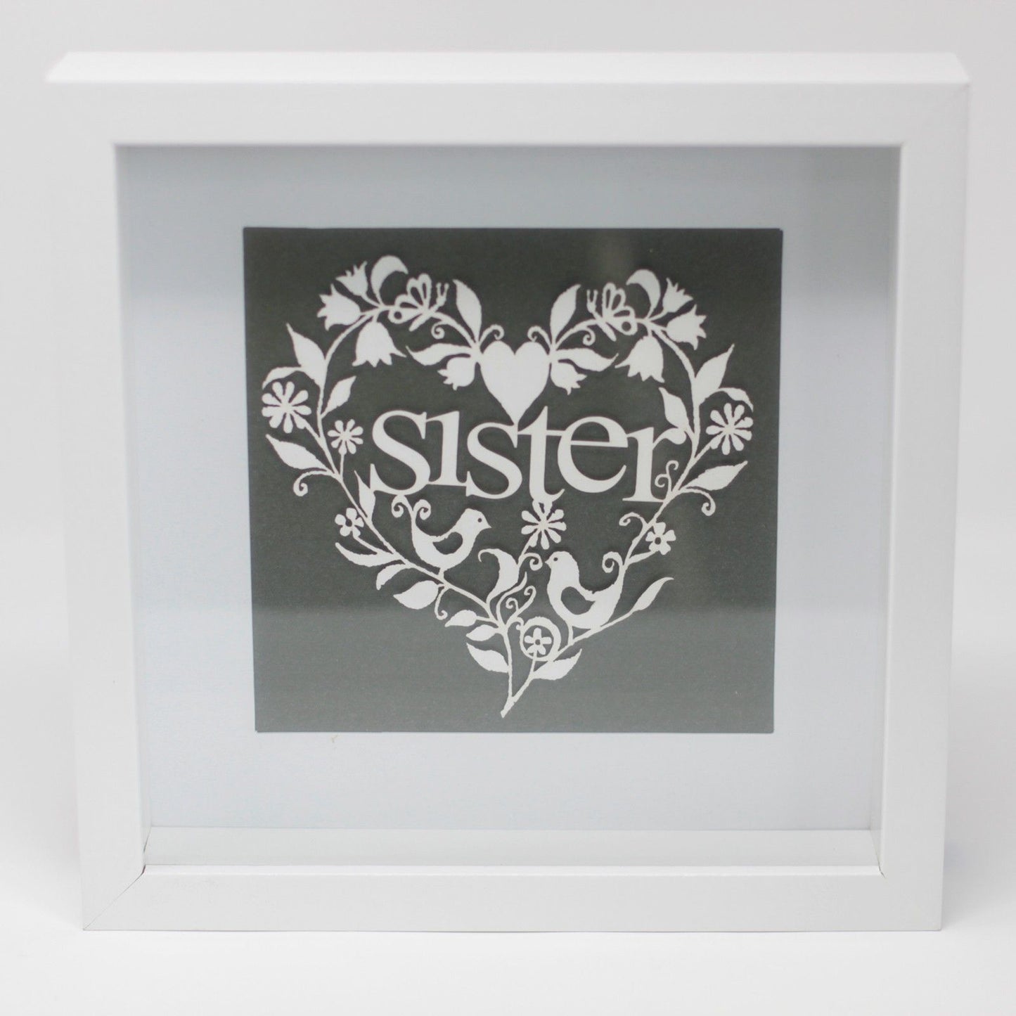 Paper Cutout White Picture Frame - Sister