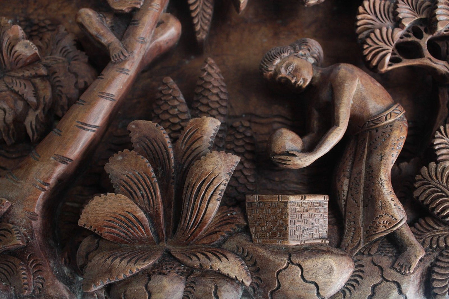 Bali Artisan Panels - Palm Tree & Flowers